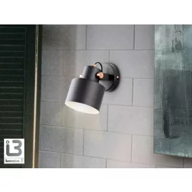 I3 - ERIKA - WALL LAMP 1L  BLACK-COPPER