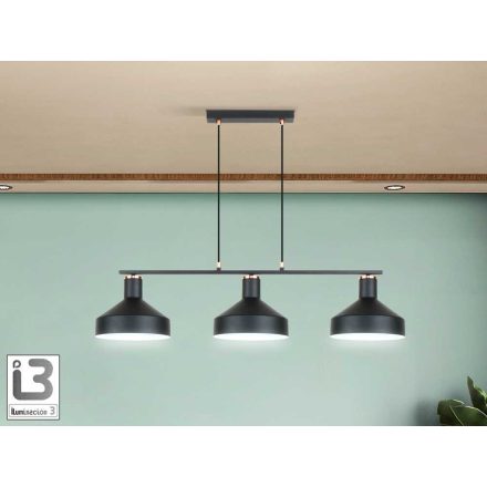 I3 - IRIAS - LAMP 3L BLACK-COPPER D45