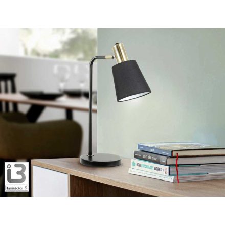 I3 - GISELA - TABLE LAMP 1L, BLACK-BRASS
