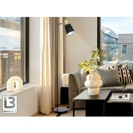 I3 - GISELA - FLOOR LAMP 1L  BLACK-BRASS