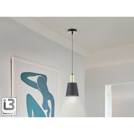 I3 - GISELA - LAMP 1L  BLACK-BRASS