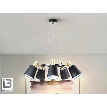 I3 - GISELA - LAMP 5L  BLACK-BRASS