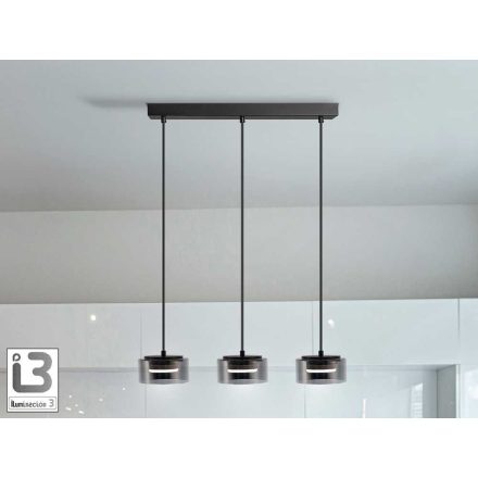 I3 - OLAIA - LAMP 3L BLACK-SMOKY