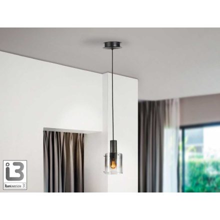 I3 - VENIZE - LAMP 1L BLACK-SMOKE