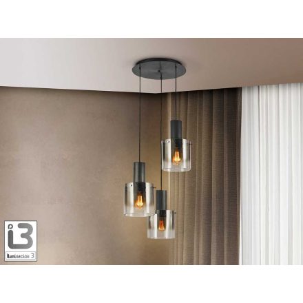I3 - VENIZE - LAMP 3L BLACK-SMOKE