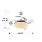  SCHULLER Vento Mini 169204 Ceiling Fan White LED Dimmable