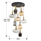  Schuller Norma 225090D Multi Pendant Lamp