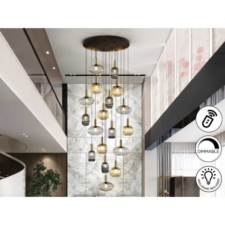 NORMA - LAMP 18L BLACK-BRASS DIMMABLE