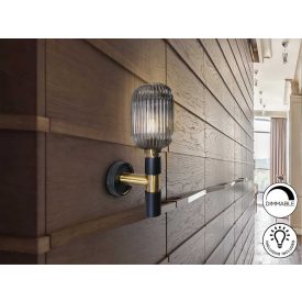 NORMA - WALL LAMP 1L BLACK-BRASS