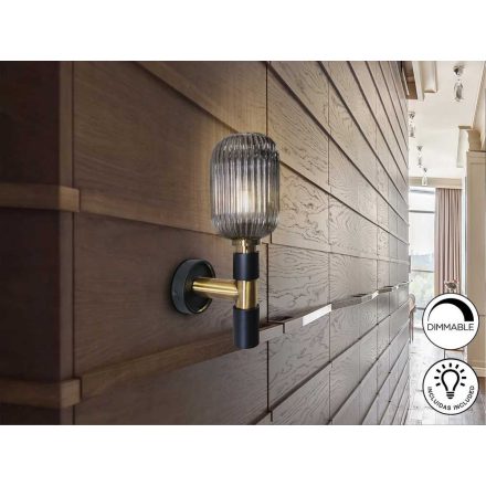 NORMA - WALL LAMP 1L BLACK-BRASS