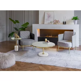 DEKALA - COFFEE TABLE WHITE-GOLD D90
