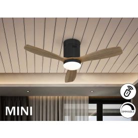 SIROCO MINI- BLACK/WALNUT FAN DIMMABLE