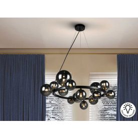  Schuller Astros 329613 Modern Chandelier Matte Black Metal