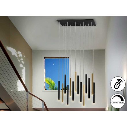 ·VARAS· LAMP 14L.GOLD/BLACK DIMM. MAX 3M