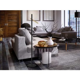 ·VARAS· FLOOR LAMP, GOLD/BLACK, 2L.