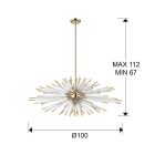  Schuller Evasion 381635D Pendant Lamp Gold