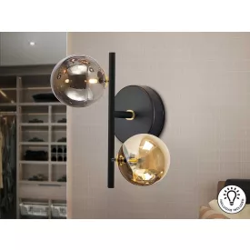 DARK - BLACK-BRASS WALL LAMP 2L