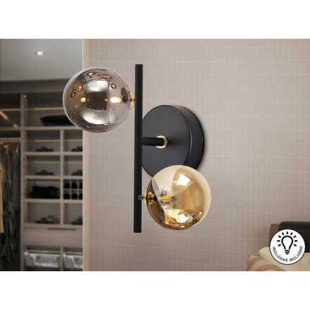 DARK - BLACK-BRASS WALL LAMP 2L