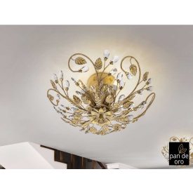 ·VERDI· CEILING LAMP 4L. IVORY/GOLD