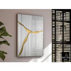 SURCOS II- MIRROR 80X120, GOLD LEAVES