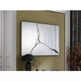 SURCOS II- MIRROR 80X120, SILVER LEAVES