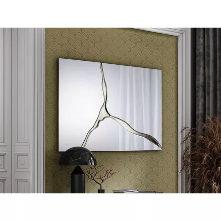 SURCOS II- MIRROR 80X120, SILVER LEAVES