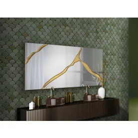 SURCOS II- MIRROR 80X180, GOLD LEAVES