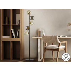 INOA- FLOOR LAMP 5L BLACK-SMOKE-AMBER