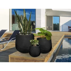 KIOTO - SET 3 PLANTERS-BLACK