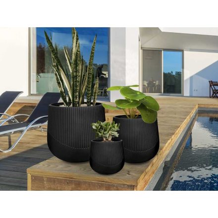 KIOTO - SET 3 PLANTERS-BLACK