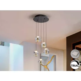 ZARIA- LAMP 5L- BLACK/GOLD/CLEAR D25 DIM
