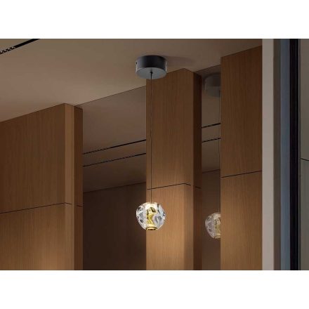 ZARIA- LAMP 1L- BLACK/GOLD/CLEAR