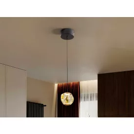 ZARIA- LAMP 1L- BLACK/BRONZE/AMBER