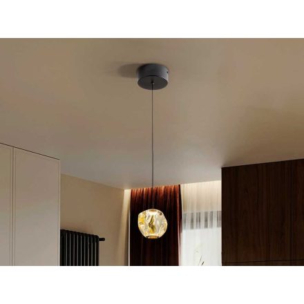 ZARIA- LAMP 1L- BLACK/BRONZE/AMBER