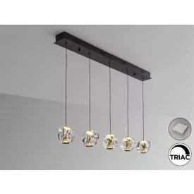 ZARIA- LAMP 5L- BLACK/GOLD/CLEAR DIMMABL