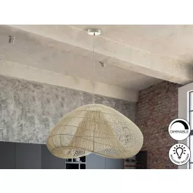 SABAH - LAMP WHITE RATTAN 100 CM
