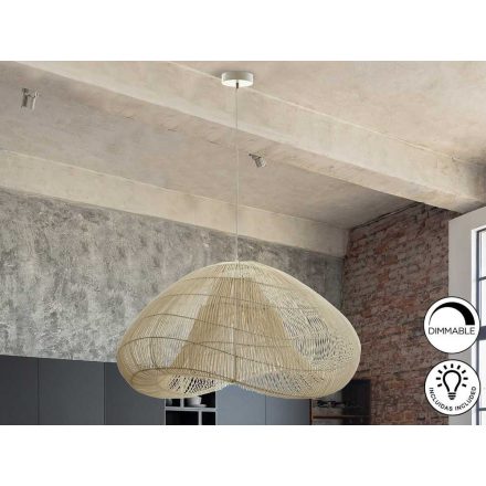 SABAH - LAMP WHITE RATTAN 100 CM
