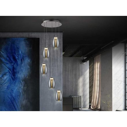  Schuller Nebula 584438 Multi Pendant Lamp Chrome