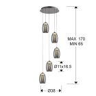  Schuller Nebula 584438 Multi Pendant Lamp Chrome