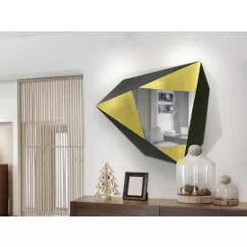 FACETAS- STEEL BAS-RELIEF, GOLD/BLACK