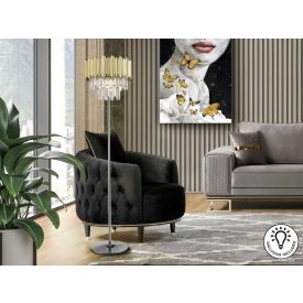 TIARA- FLOOR LAMP 3L CHROME-GOLD