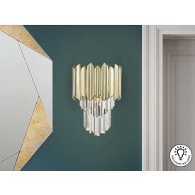 TIARA- WALL LAMP 1L CHROME-GOLD