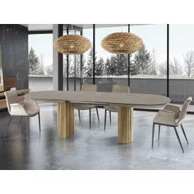 IRATI - DINING TABLE - STONE/WOOD
