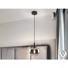 OPAZ-LAMP 1L BLACK/SMOKE D19