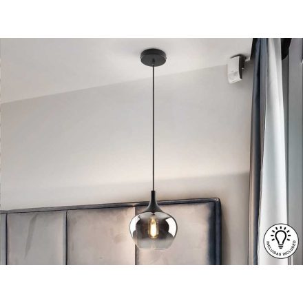 OPAZ-LAMP 1L BLACK/SMOKE D19