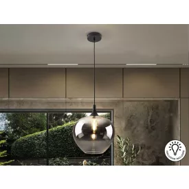 OPAZ-LAMP 1L BLACK/SMOKE D29