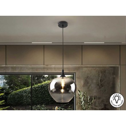 OPAZ-LAMP 1L BLACK/SMOKE D29
