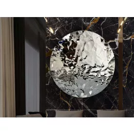 POLYEDRIC- STEEL BAS-RELIEF CHROMED