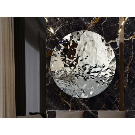 POLYEDRIC- STEEL BAS-RELIEF CHROMED