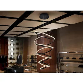 ·RING· LAMP, 8 BLACK RINGS, DIMMABLE